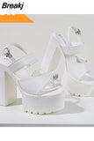 Heels Sandals For Women 2023 Summer Buckle Strap Thick Heels Sandals Simply Casual Comfort Walking Green Heels