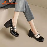 High Heels Mary Jean Pumps Shoes 2023 Fashion Spring Summer French Style Vintage Elegant Bowknot Pumps Comfy Walking