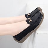 Breakj Small Gold Buckle Round Head Pedal Soft Base Shallow Mouth Fashionable Happy Lefu Shoes Female Wind Flat Shoes Soft Sole Single