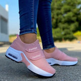 Women Red Sneakers Ladies Air Cushion Shoes Woman Mesh Sneakers Female Breathable Flats Increase Womens Casual