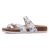 2023 New Summer Beach Cork Slipper Flip Flops Women Mixed Color Casual Outside Non-slip Slides