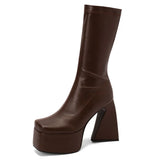 Over The Knee High Boots 2023 Brand Design Zipper White Black Fashion Motorcycle Boots Sexy Party Walking Comfy