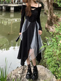Strap Midi Dress Woman Casual 2023 Summer Sleeveless Black Vintage Dress Elegant Party One Piece Dress Korean Fashion