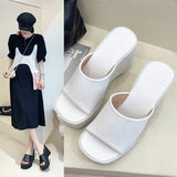 Breakj Mouth High Heel Cool Slippers Women Summer New Outdoor Thick-Soled Sandals Fitting Room Women's Shoes
