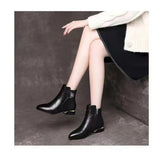 Style Women's Boots Autumn and Winter Pointed Toe 2023 Fashion Thick Heel Ankle Boots Shoes Chelsea Boots Sewing