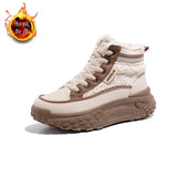 Breakj Velvet High Top Casual Shoes Female 2024 Winter New Student Ins Korean Version Warm Casual Platform Cotton Shoes