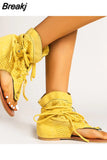 2023 Summer Fashionable Outdoor Sandals Boot For Women Faux Suede Tassel Decor Fashion Ankle Boot Walking Comfy