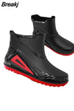 Low Rain Shoes for Men Waterproof Slip on Loafers Rain Shoes Men's Galoshes Rubber Rain Shoes Male Rubber Ankle