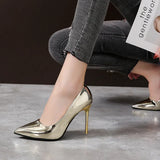 Fashion Sweet Silver Square High Heel Pumps Lady Casual Golden 9cm High Heel Pumps Mujer Tacones