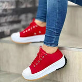 Breakj Children's Spring And Autumn 2023 New Canvas Shoes Breathable High-Help Casual Women's Shoes Thick Soles Lace Casual