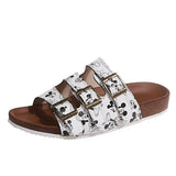 Outdoor Sandals Women's Comfortable Casual New Metal Buckle Rivet Black Orange Pink Open Toe Slippers Large