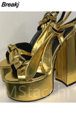 Women's Sandals High Platfrom Chunky Heels Shoes Summer Peep Toe Ankle Strap High Heels Party Shoes Sandalia