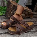 Breakj Casual Cool Drag Women 2025 New Slippers Flat Bottom One Word Cross Sandals Women