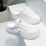Breakj 2024 New Foot Pedal Sandals Women Wear Ins Tide Thick Platform Sandals Retro Casual Beach