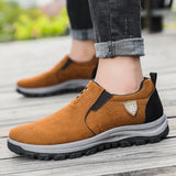 Men's Slip-on Shoes Breathable Casual Sports Shoes Outdoor Hiking Shoes Walking Shoes for Men Hand Stitching Mesh