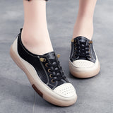 Breakj Wind Small Leather Shoes Women In The Spring Of 2024 New One-Legged Leather Single Shoes Soft Soles Casual White