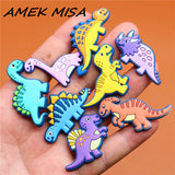 Sale 1pcs Shoe Charms Novel Dinosaur Shoe Accessories Cute Garden Shoe Decoration for croc jibz Buckle Kid's X-mas