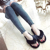 Fashion Women Home Slippers Faux Fur Warm Shoes Woman Slip on Flats Female Fur Flip Flops Pink Plus Size 36- 45