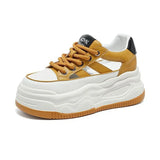 Breakj Sports Shoes Fashionable Shoes Women's Shoes Splicing Color Versatile Thick Sole Comfortable Wear German Shoes Small White