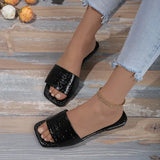 New Slippers Women's 2025 Summer Large-Size Flat-Bottomed Snake-Snake Women's Shoes Word Beach Cool Slippers Women's