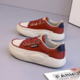 Breakj Round Head Single Shoes Women Wear 2025 Autumn New Lace-Collage Casual Shoes With Thick-Soled Rocking