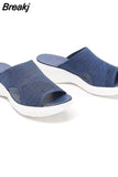 Women's Shoes Summer 2023 Fashion Soft Bottom Beach Muje Ladies Plus Size Wedge Platform Sandals Outdoor Light Flat