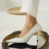 Women 8cm High Heels Pumps Office Ladies Designer White Green Black Heels Prom Stiletto Dress Party Shoes