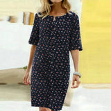 ZANZEA Fashion Printed Dress 2022 Summer Loose Cotton Vestidos Women Bohemian Half Sleeve Robe Ladies Casual Oversize