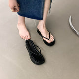 Breakj Summer New Women's Shoes Korean Version Of Flip-Flops Wear Wedge Sandals Women's Shoes