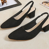 for Women 2023 Fashion High Heels Summer Pointed Toe Elastic Sandals Simple Shallow Cut Square High Heels Zapatos De