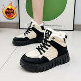 Breakj Platform Women's Shoes 2024 New Winter High Top And Velvet Warm Dad Shoes Versatile Casual Snow Boots