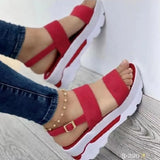 Women Summer Platform Sandals Buckle Strap Open Toe Thick Bottom Punk Ladies Casual Flats Beach Shoes Sandalias De