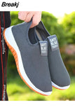 Breathable Shoes for Men Non-slip Wear-resistant Slip on Flat Casual Shoes Fashion Light Sport Walking