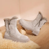 Breakj Shoe Women 2025 New Winter Fur Integrated Snow Boots Women Plus Velvet Leisure Martin Boots Short Boots Cotton