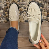 Breakj Heel Single Shoes Women Fashion Spring And Autumn New Women's Shoes Bow Small Leather Shoes Large Size Loafers