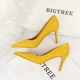 Breakj Fashion Simple Professional OL Women's Shoes Fine Heel High Heel Shallow Pointed Sexy Thin Women's Single