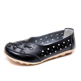 Flat Shoes Casual Shoes Leather Rubber Lofers Ladies Non-slip Cut Out Breathable Summer Women's Moccasins Plus