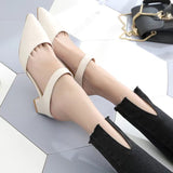 Breakj Spring And Summer Korean Version Of The Bag Head With Cold Slippers Female Pointed Word Thick Heel Half Slippers High