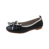 Breakj Fragrant Wind Bow Light Mouth Single Shoes Women 2025 Spring And Summer New Flat Sole Pedal Bean Shoes Large Size Women's