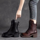 Women Martin Boots New In women Ankle Boots Leather Fashion Ankle Shoes Women Lace UP Winter Martens Botas Unisex Chelsea