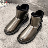 Women 2023 Winter New Fashion Transparent Thickened Plush Versatile Warm and Comfortable Waterproof Anti slip Low top Snow