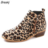 Spring Women Ankle Boots Square Mid Heel Zip Shoes Woman Pointed Toe Shoes Female Classic Blue Autumn Boots Plus