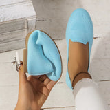 Breakj Size Single Shoe Autumn New Style Fly Weave Net Surface Shallow Foot Pedal Lazy Flat Bottom Casual Women's Shoe