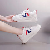 Breakj Small White Shoes Women's New Color Thick-Soled Front Lace-Pandeed Shoes For Women's Shoes In The Autumn And Winter