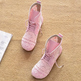 2020 Summer Boots Women Shoes Pink White Soft Ladies Ankle Boots Casual Female Summer High Top