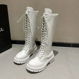 Breakj Boots Long Tube Boots Female 2023 New Spring And Autumn High Boots Small Boots Hot Style In The Middle Tube Leather Boots Horse