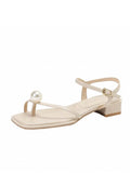 Heel Sandal for Women Med Suit Female Beige Summer Shoes Cross-Shoes High-heeled Medium Black Block Girls 2023 Fashion