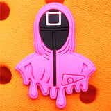 Sale 1pcs Squid Game Croc Charms Buckle 33 Popular Korean Dramas PVC Shoe Decorations Accessories fit jibz Xmas Gifts