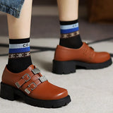 2021 New Arrivals Solid Buckle Chunky Heel Platform women's Pumps Big Size 43 Trendy Leisure Classice Women