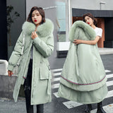 -30 Degrees Snow Wear Long Parkas Winter Jacket Women Fur Hooded Clothing Female Fur Lining Thick Winter Coat